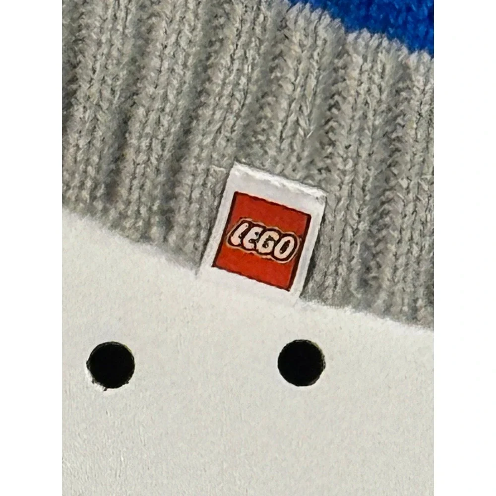LEGO x Target Dog Sweater Colorblock Striped Knit Pet Apparel Grey Blue Small